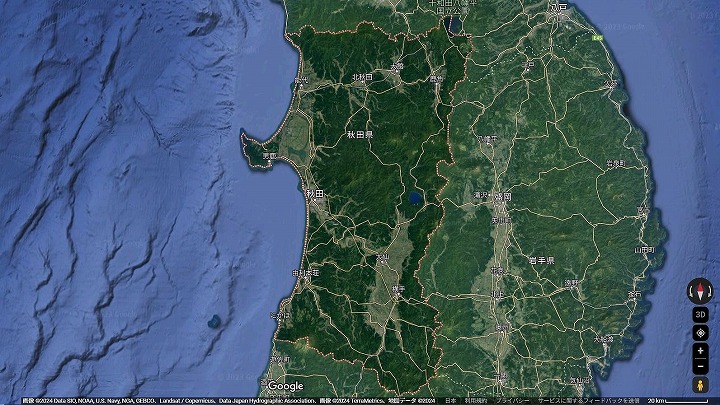 秋田県の地図