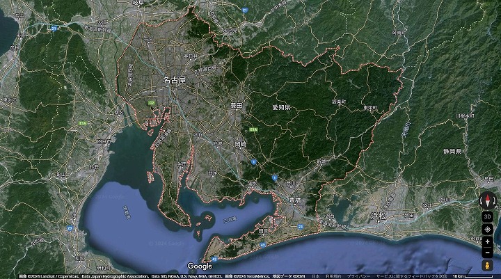 愛知県の地図