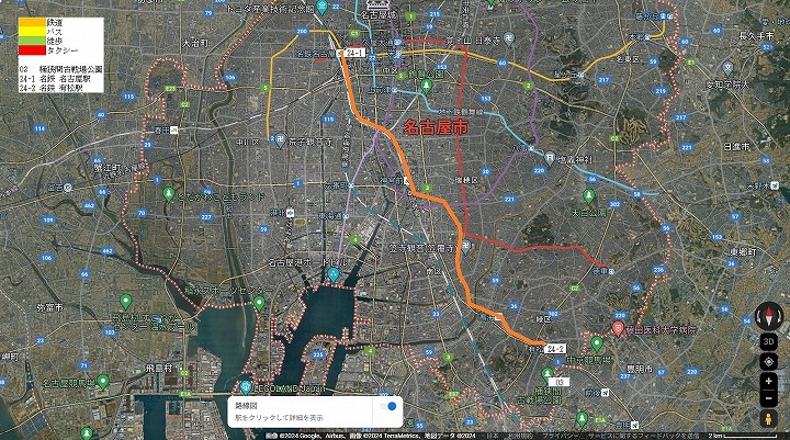 名古屋市中南部の地図