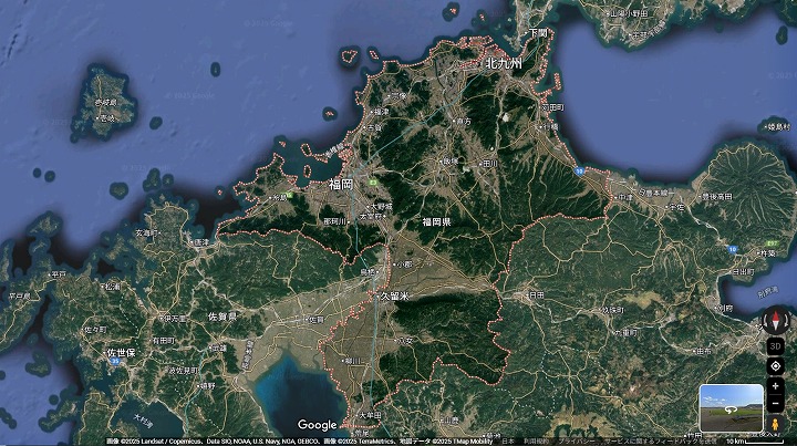福岡県の地図