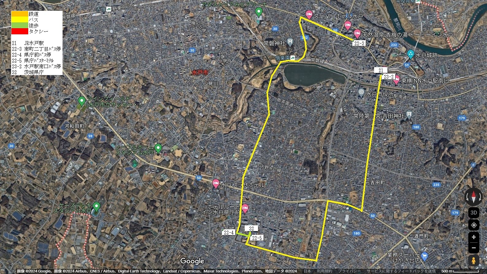 水戸市南部の地図
