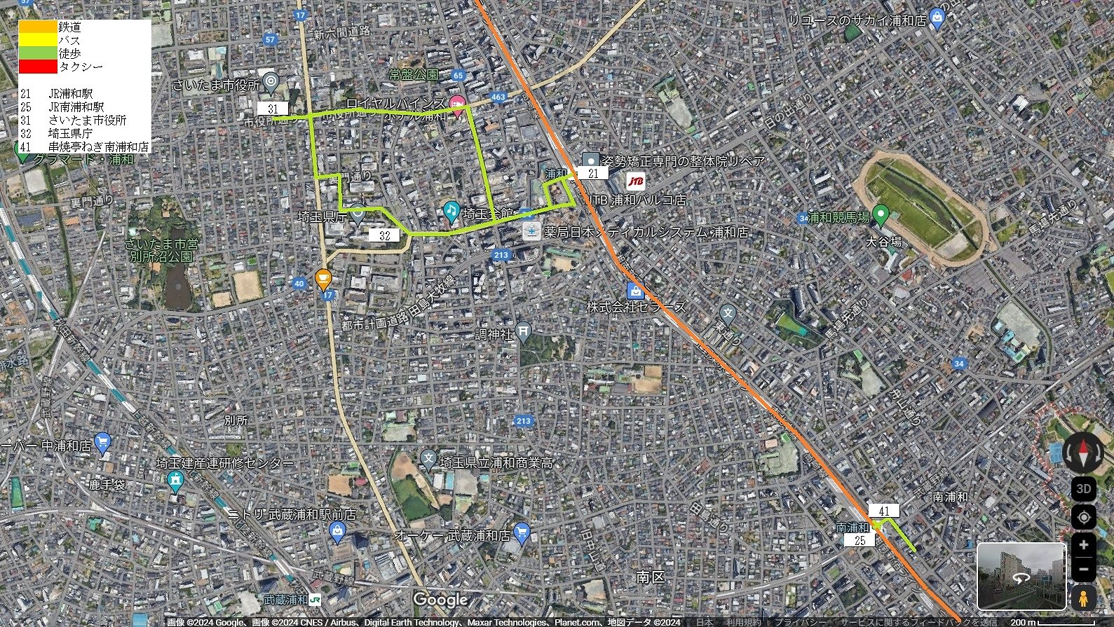 さいたま市中心部の地図