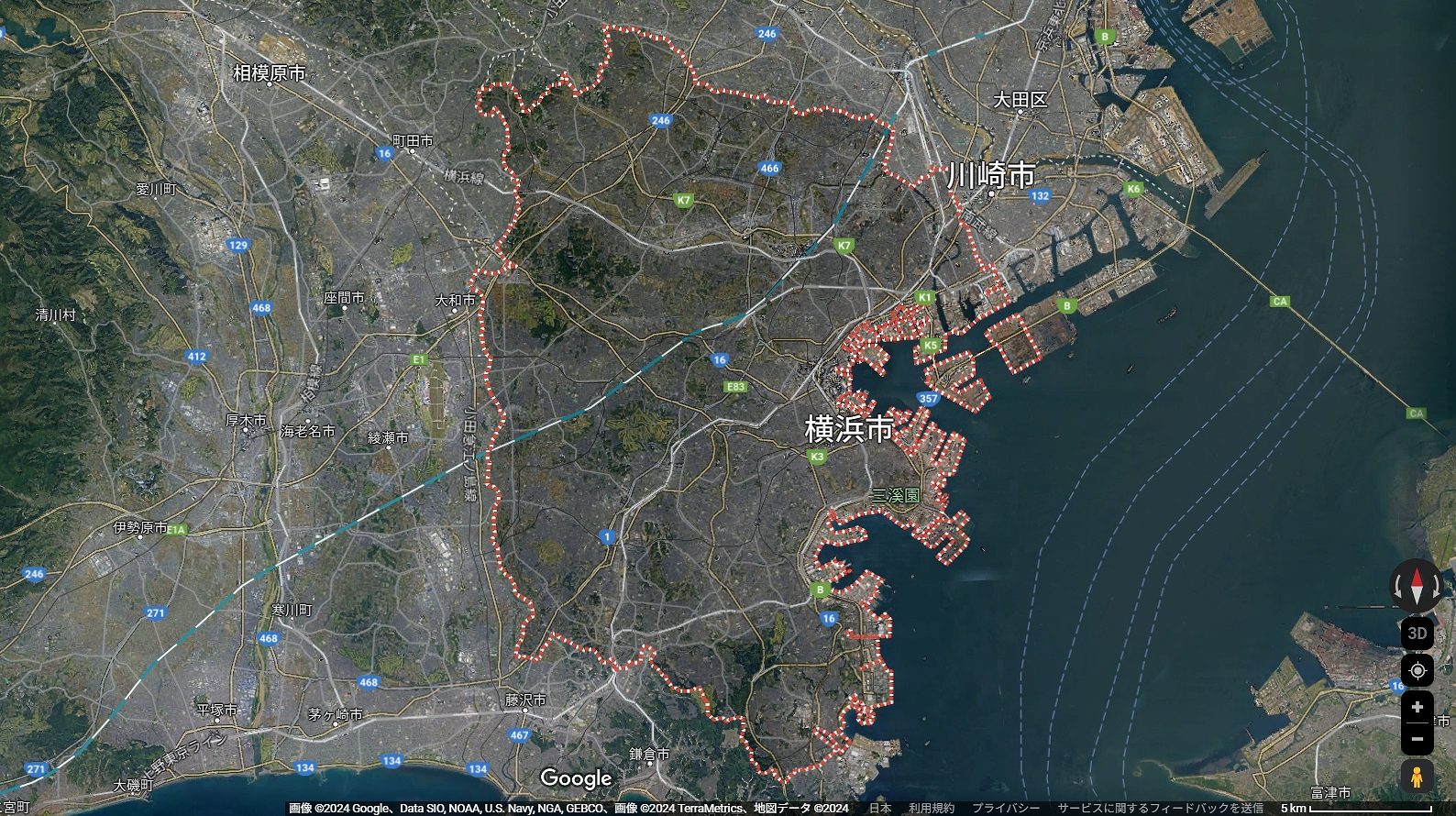 横浜市の地図