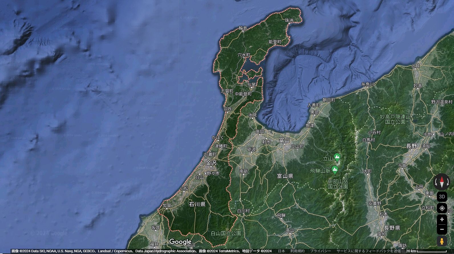 石川県の地図