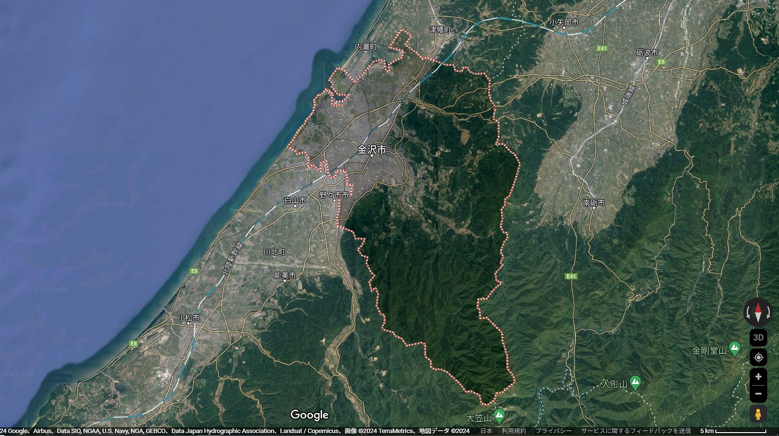 金沢市の地図
