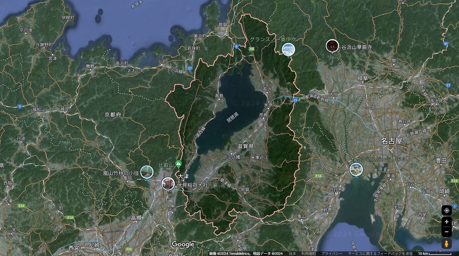 滋賀県の地図