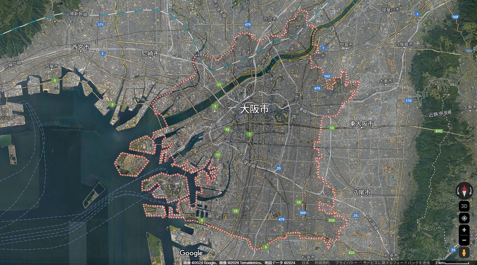 大阪市の地図