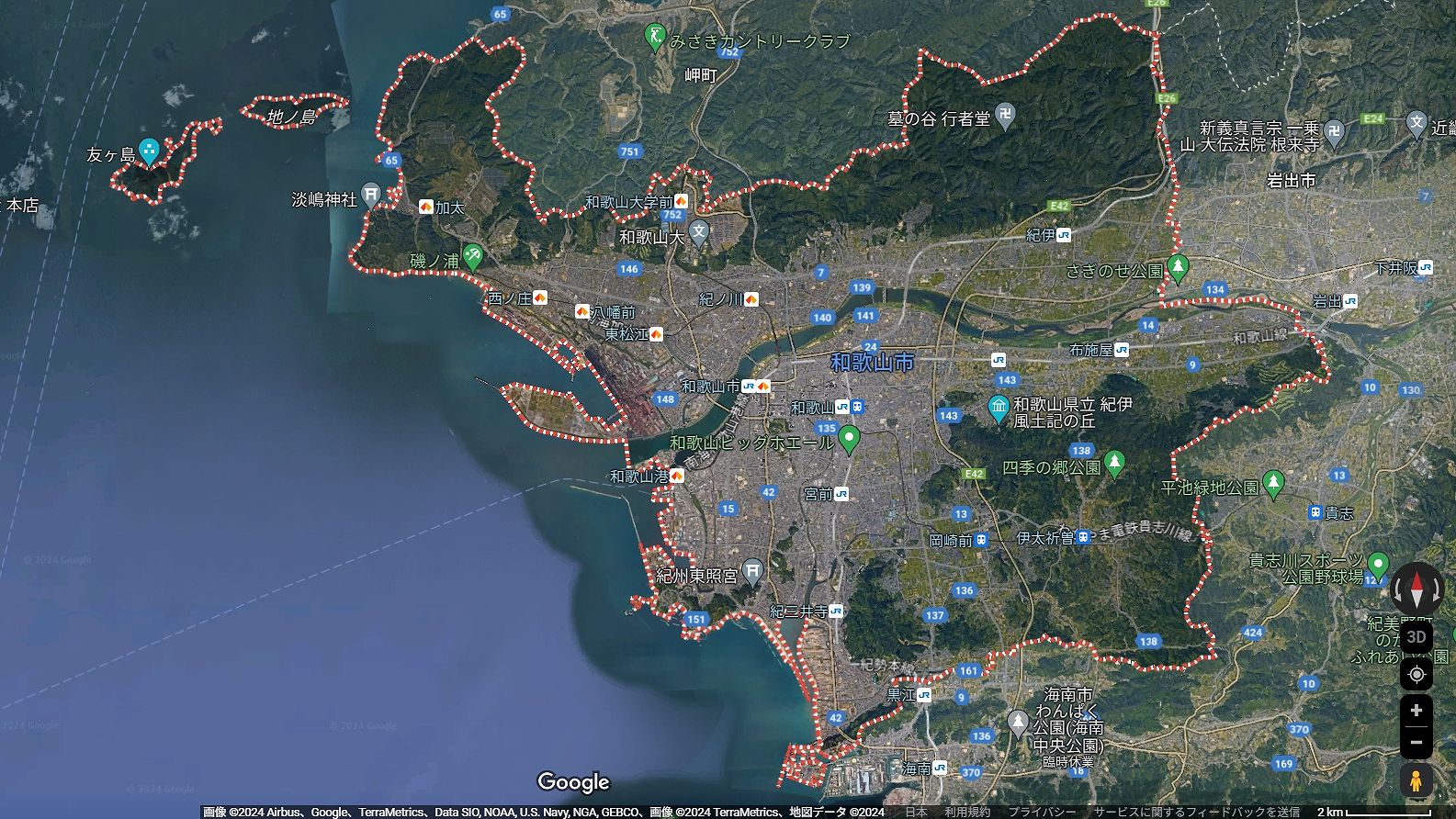 和歌山市の地図