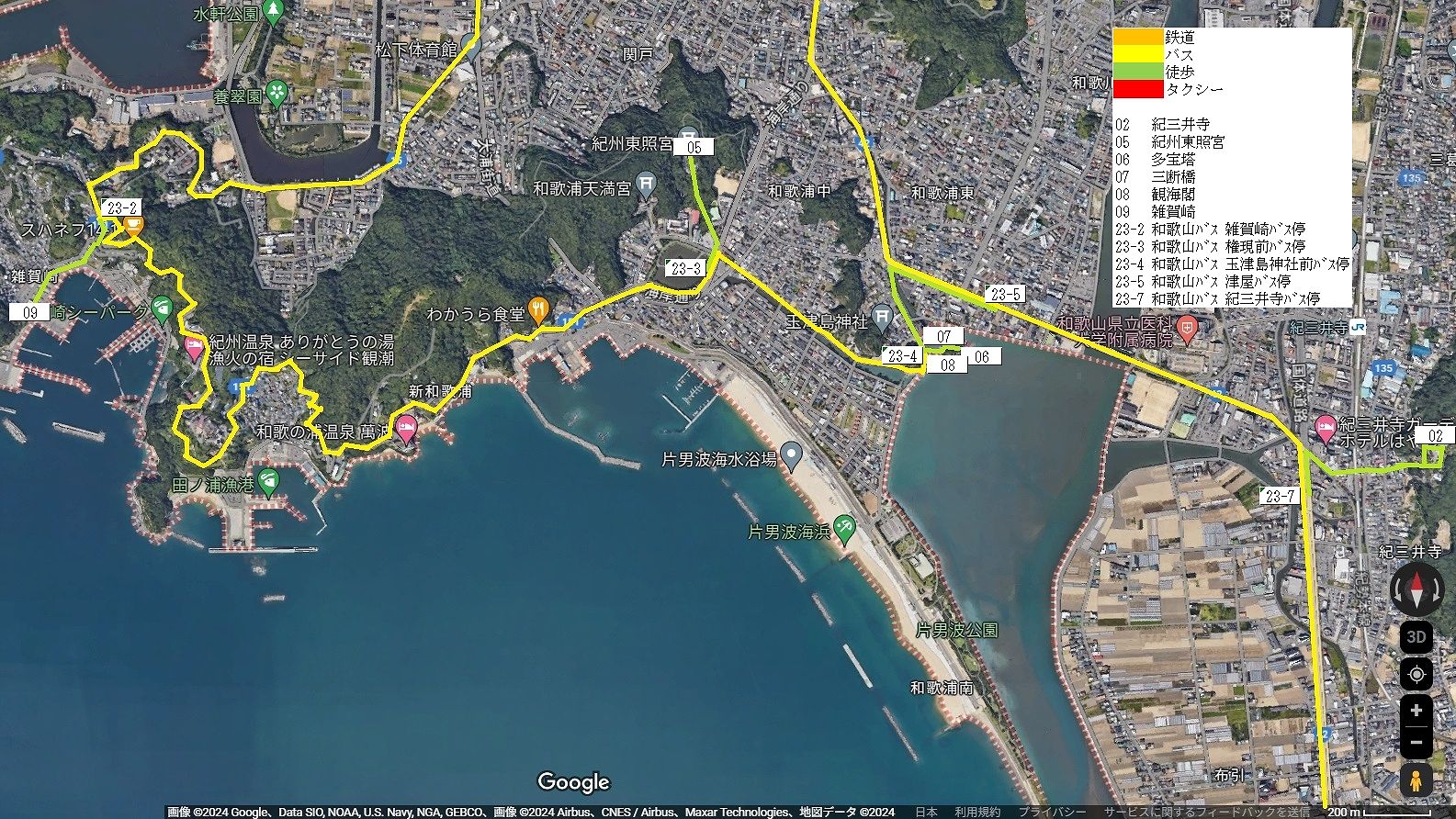 和歌山市中部の地図