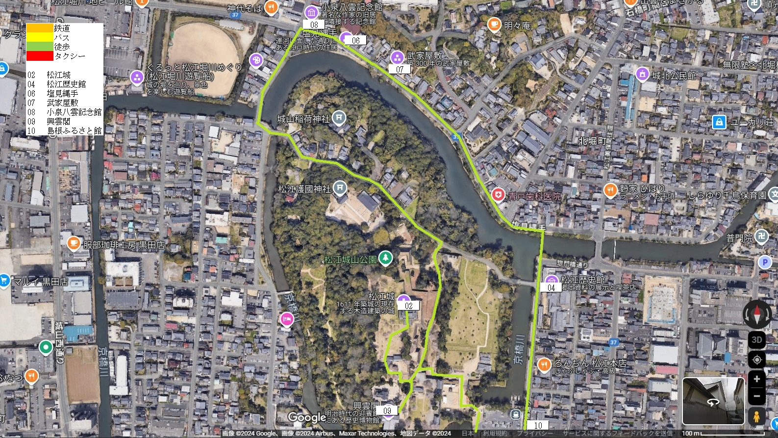 松江市北部の地図