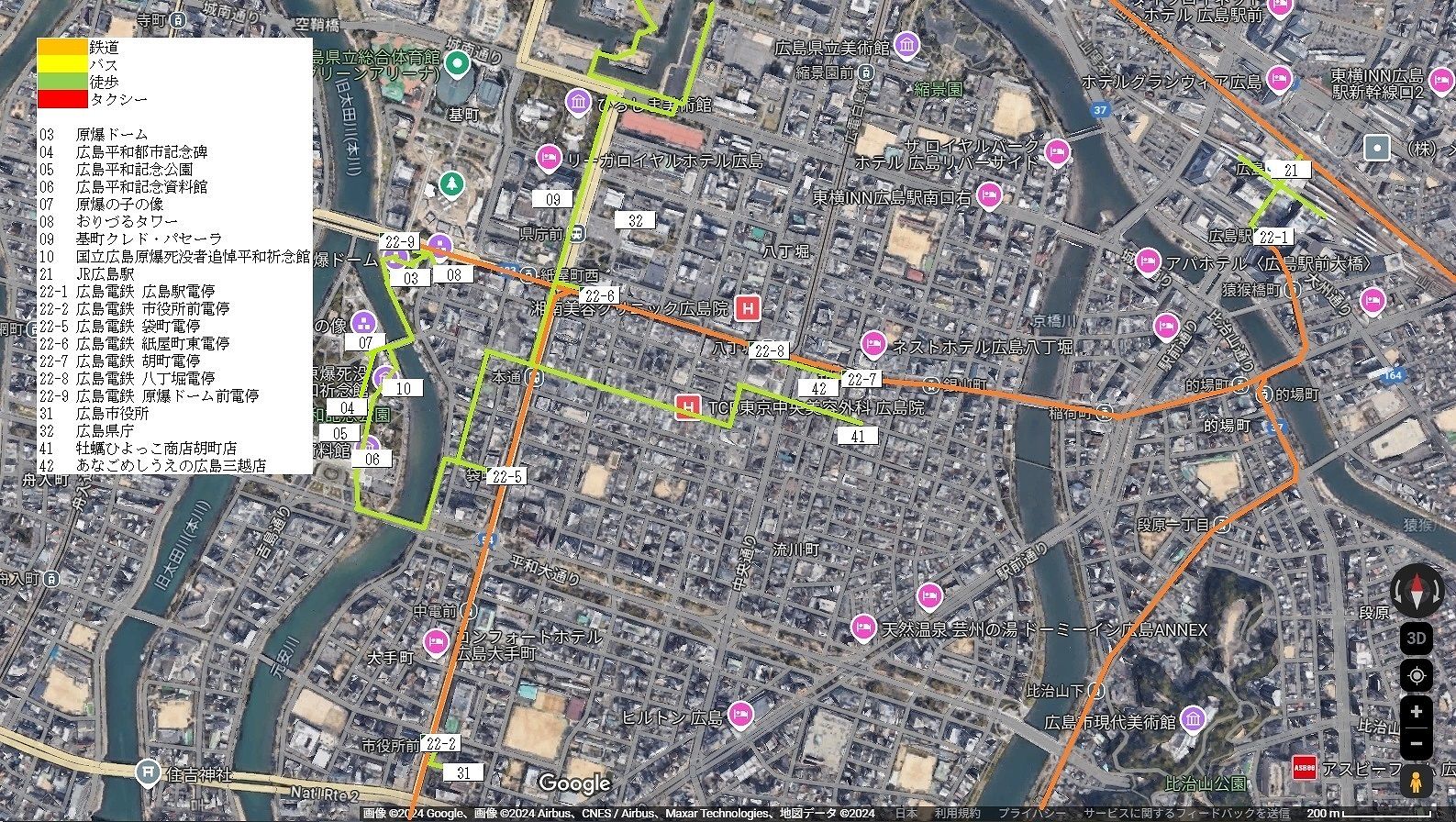 広島市中心部の地図