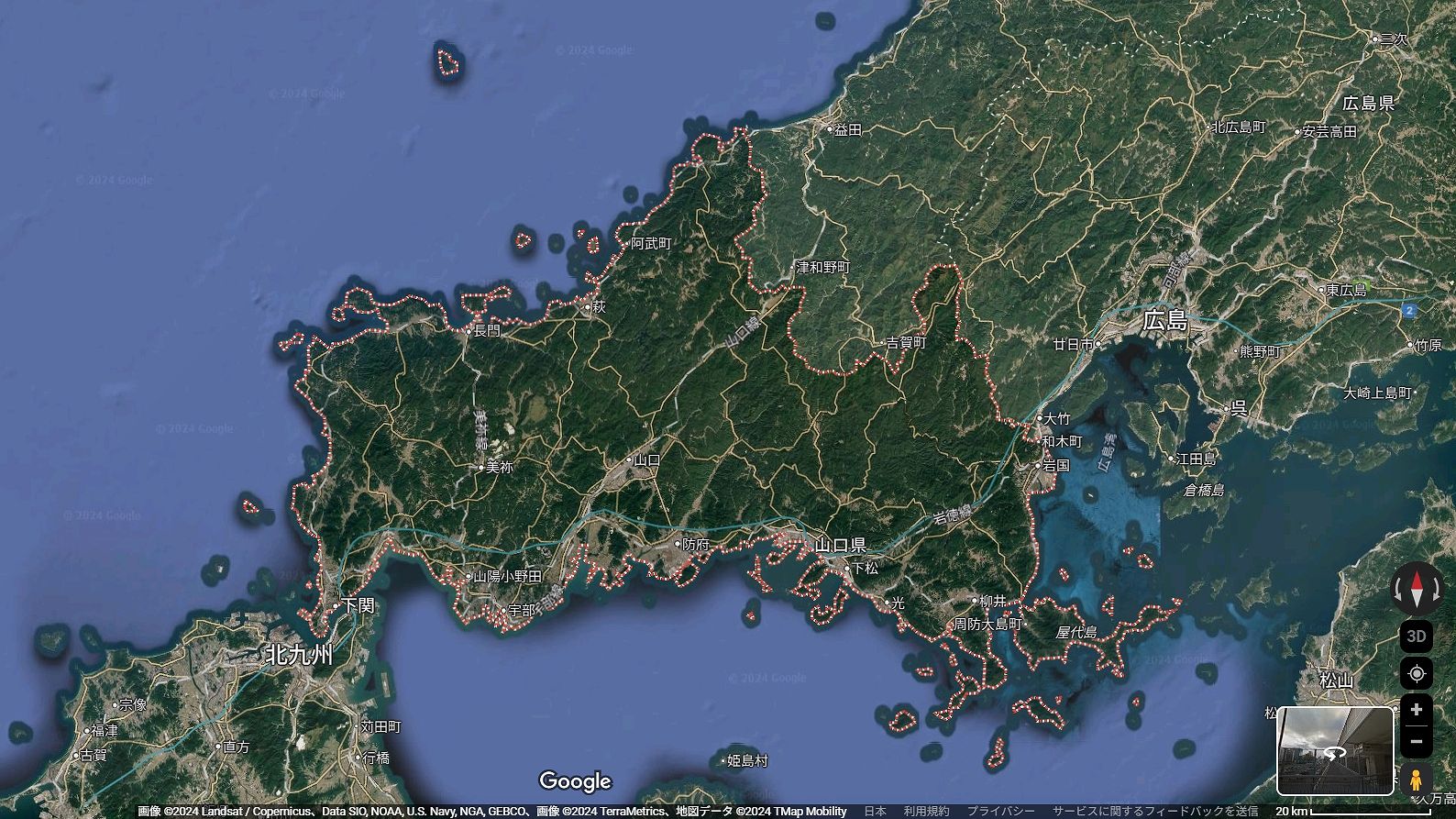 山口県の地図