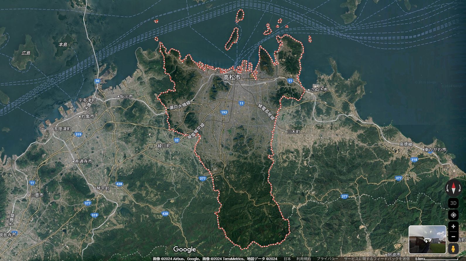 高松市の地図