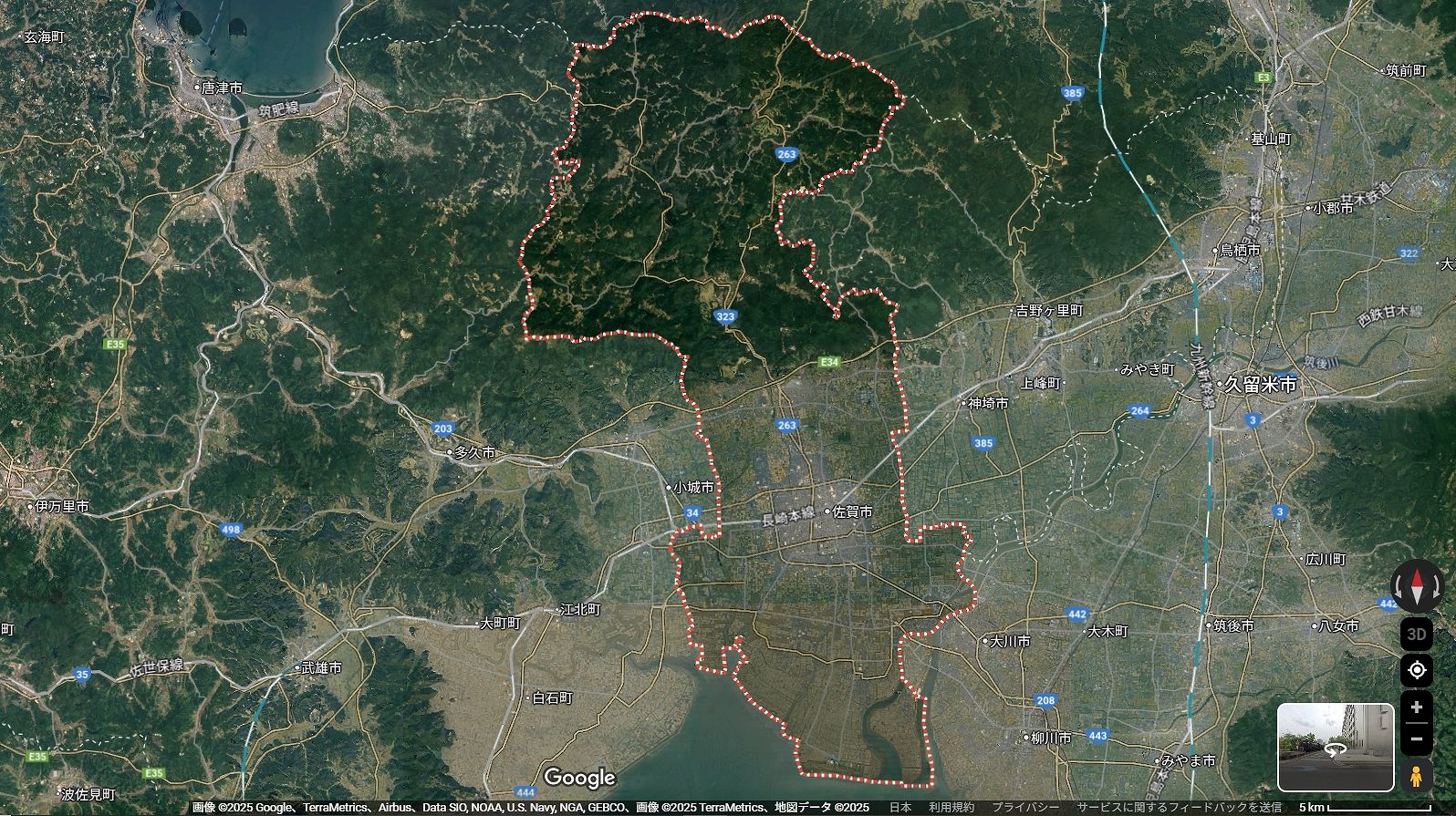 佐賀市の地図