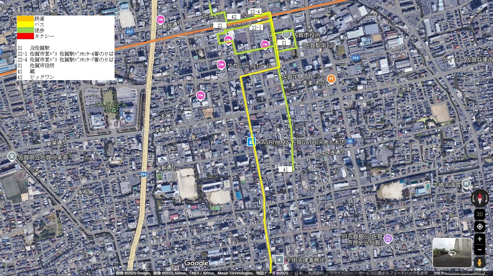 佐賀市中心部の地図