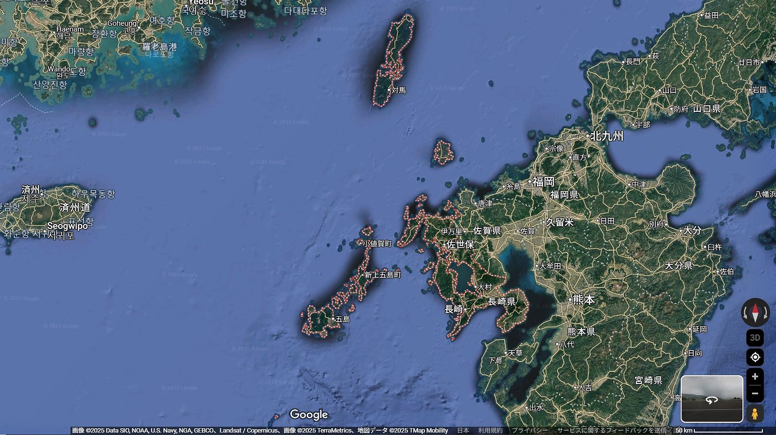 長崎県の地図